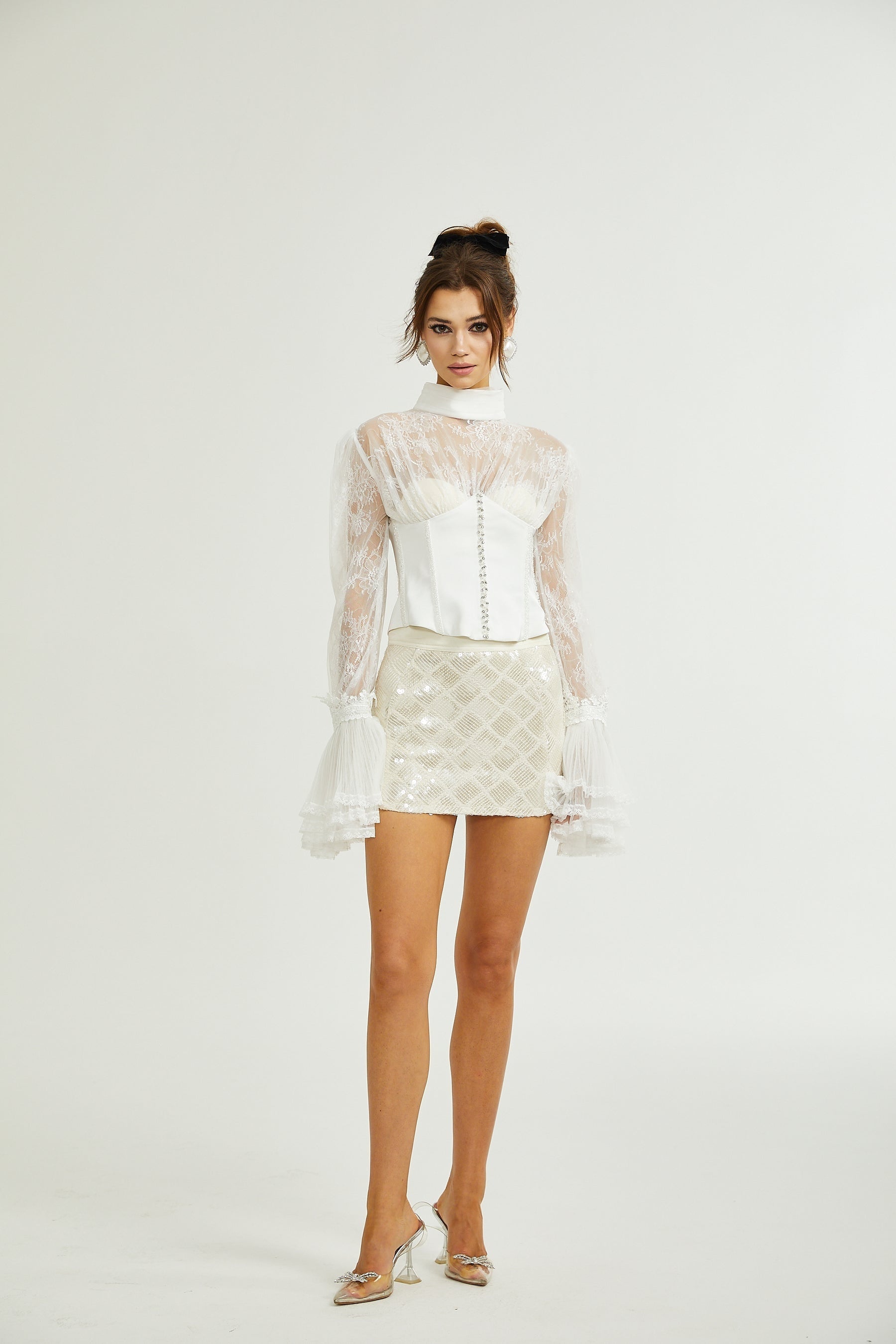 Ellica semisheer cropped top