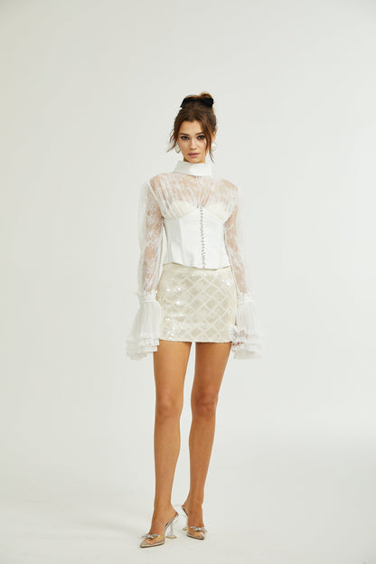 Ellica semisheer cropped top