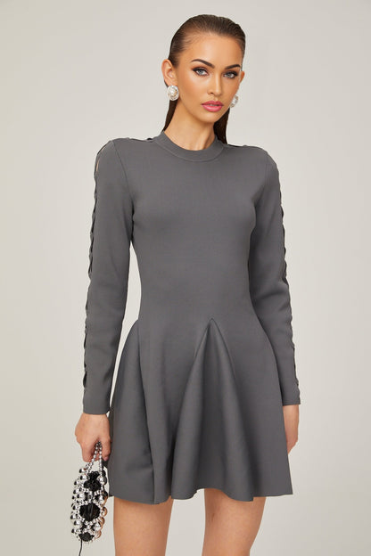Élodie cutout flared knitted mini dress
