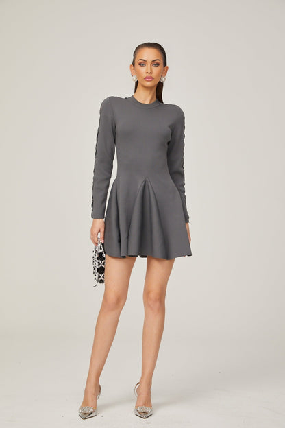 Élodie cutout flared knitted mini dress