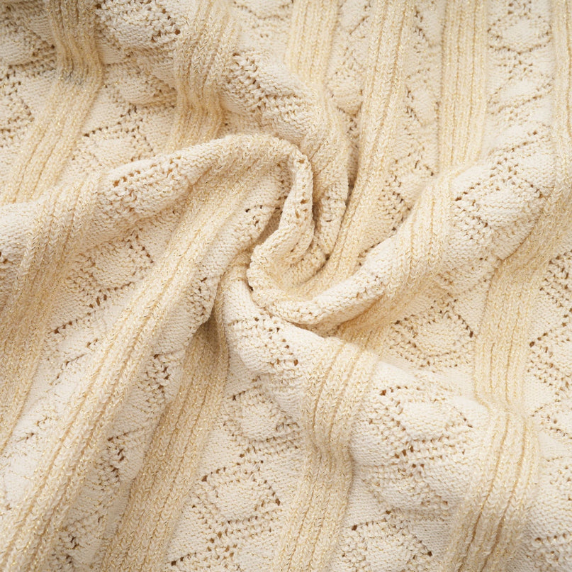 Élodie knitted longsleeve midi dress in Neutrals