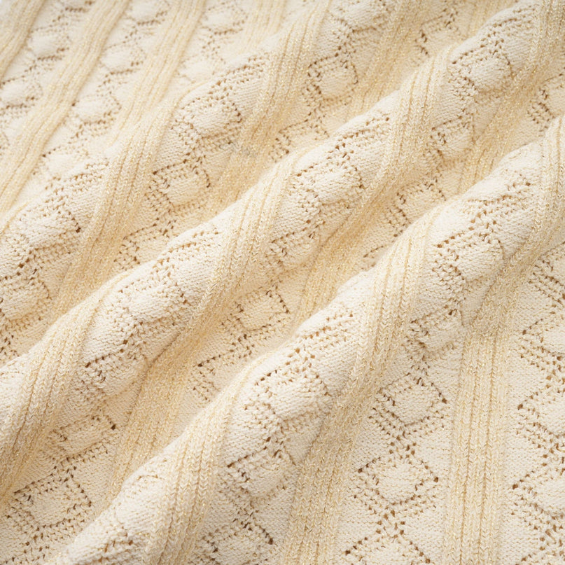 Élodie knitted longsleeve midi dress in Neutrals