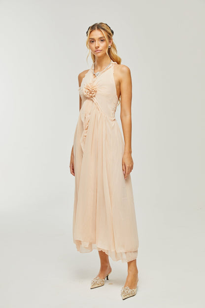 Élodie ruffled fauxflower maxi dress