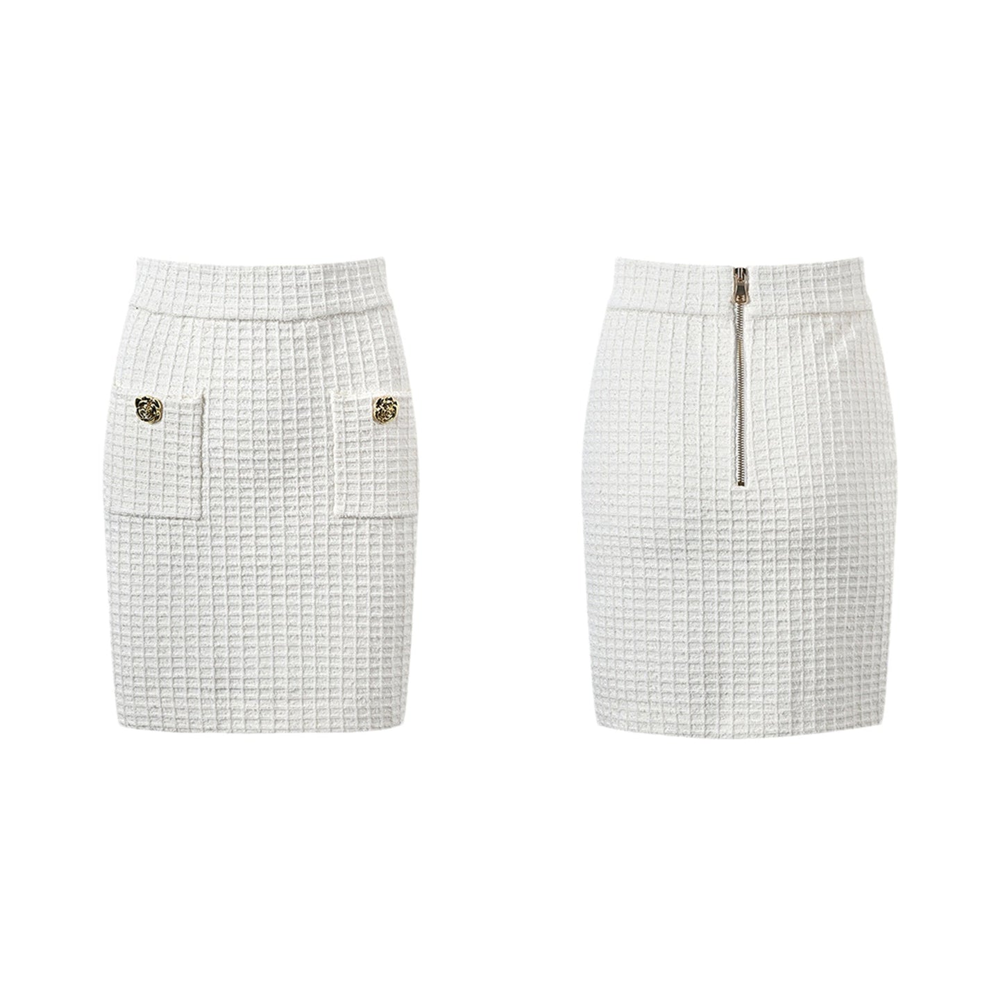 Élodie waffleknit jacket  skirt matching set