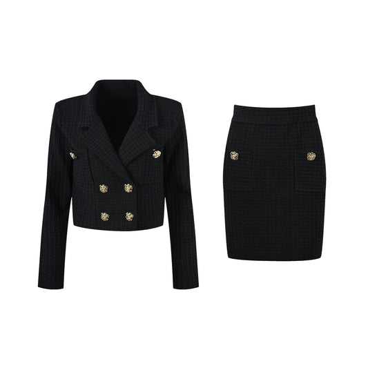 Élodie waffleknit jacket  skirt matching set