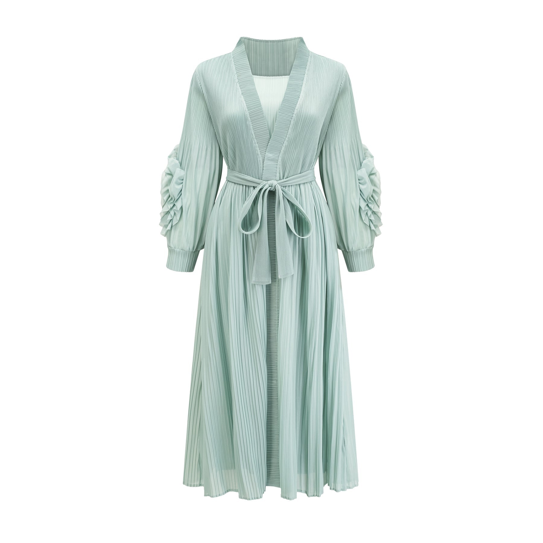 Éloïse fauxflower knitted dress  coat matching set
