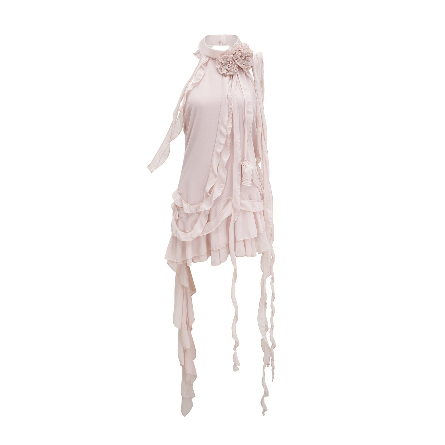 Eloisee flower asymmetric mini dress
