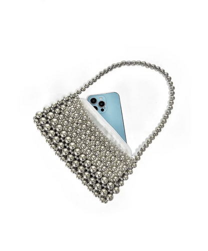 Embellished Oversized Tote Bag Shoulder Underarm Bag Elegant Pearl Bag