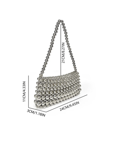 Embellished Oversized Tote Bag Shoulder Underarm Bag Elegant Pearl Bag