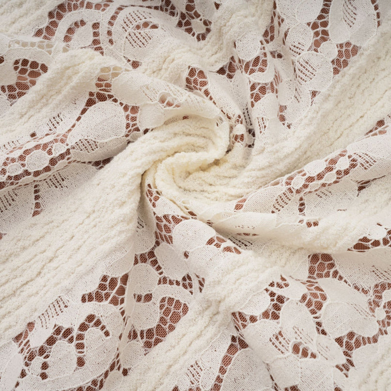 Émeline floral lace flaredcuff maxi dress in Neutrals