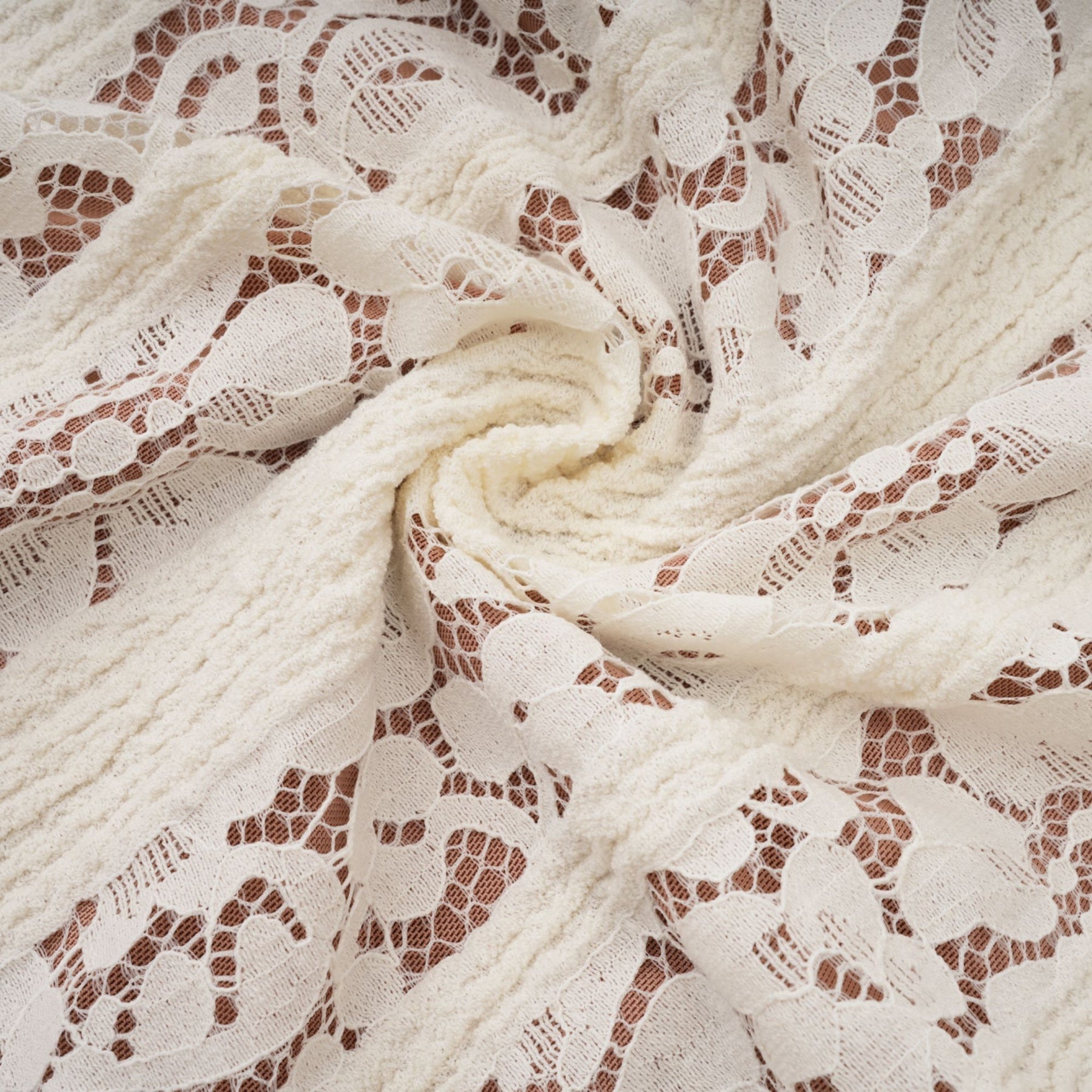Émeline floral lace flaredcuff maxi dress in Neutrals