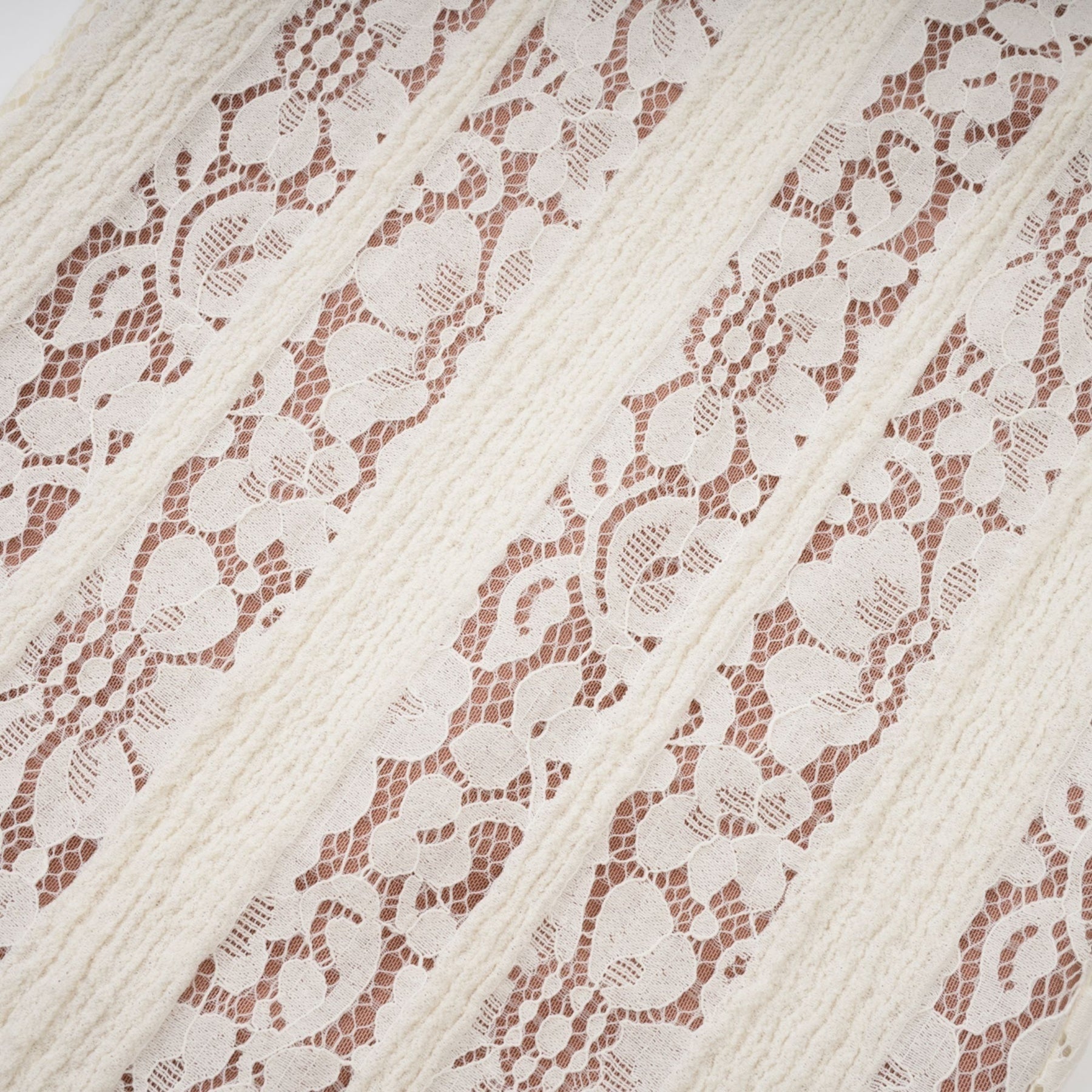 Émeline floral lace flaredcuff maxi dress in Neutrals