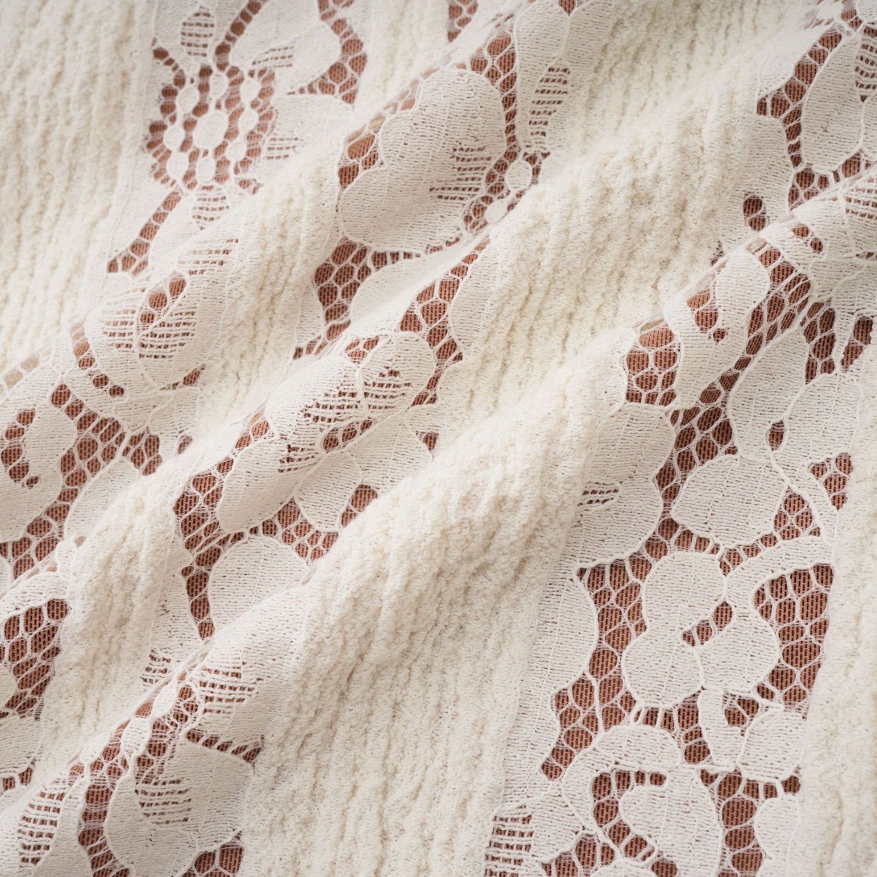 Émeline floral lace flaredcuff maxi dress in Neutrals