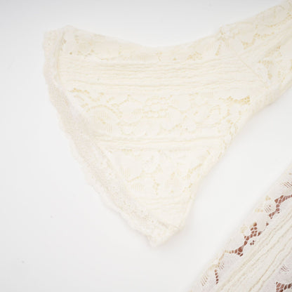 Émeline floral lace flaredcuff maxi dress in Neutrals