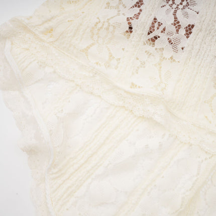 Émeline floral lace flaredcuff maxi dress in Neutrals