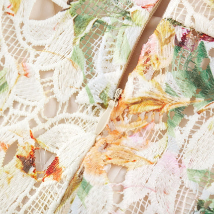 Emery White Floral Midi Dress