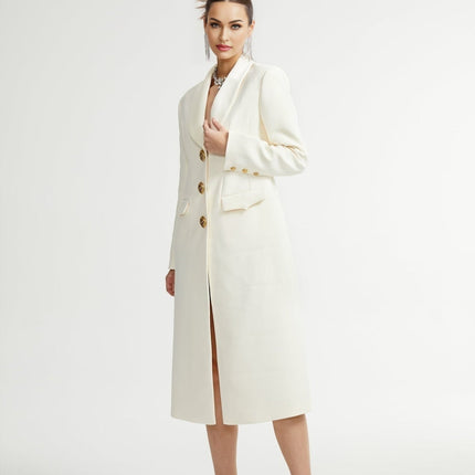 Emilee White Wool Blend Coat