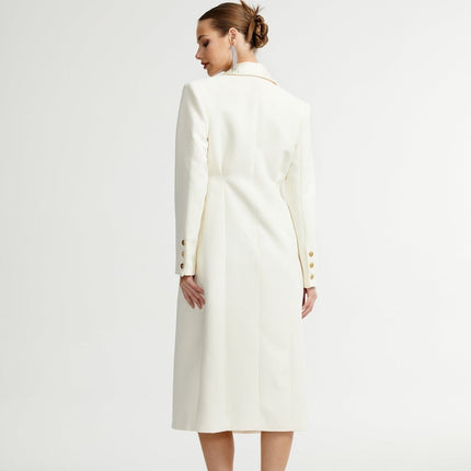 Emilee White Wool Blend Coat