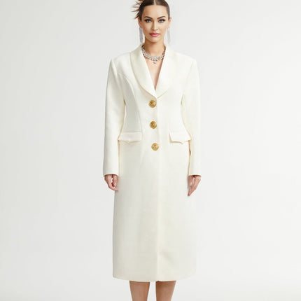 Emilee White Wool Blend Coat