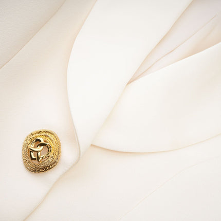 Emilee White Wool Blend Coat