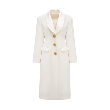 Emilee White Wool Blend Coat