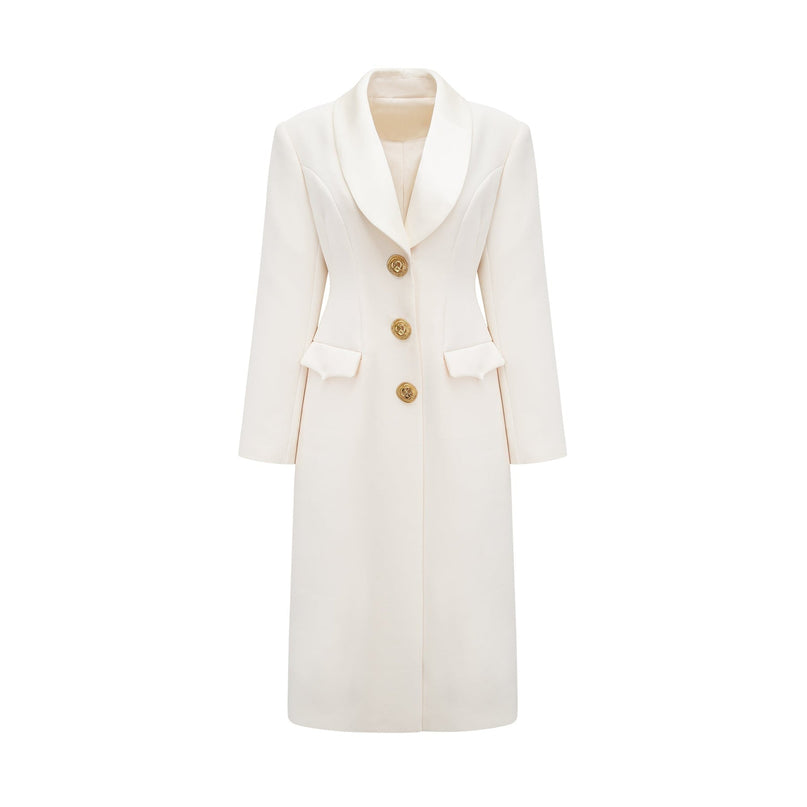Emilee White Wool Blend Coat