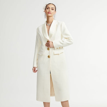Emilee White Wool Blend Coat