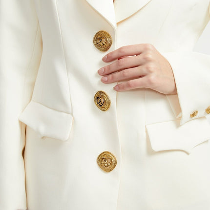 Emilee White Wool Blend Coat