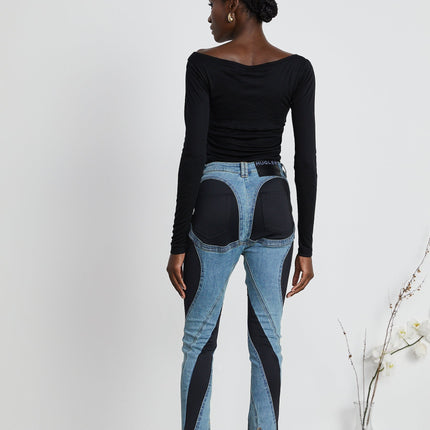 Emilia Black Double Layer Cut Out Bodysuit