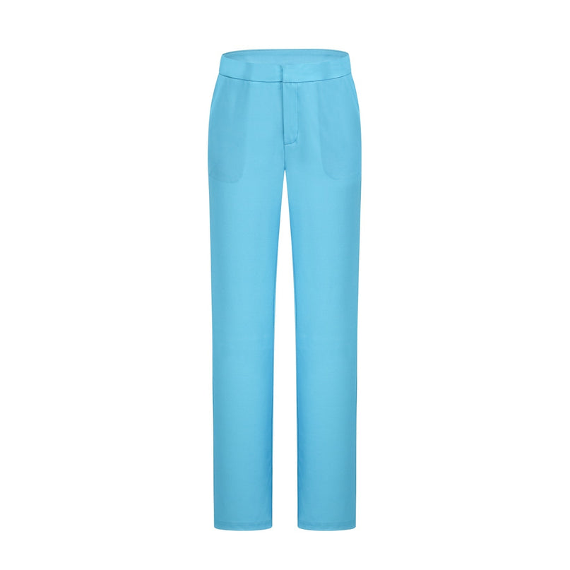 Emilia Blue Floral Applique Jacket Trousers Set