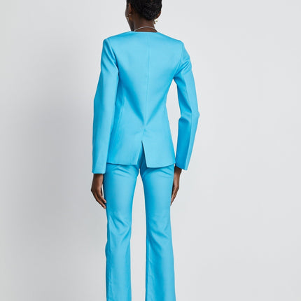 Emilia Blue Floral Applique Jacket Trousers Set