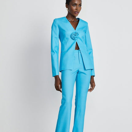Emilia Blue Floral Applique Jacket Trousers Set