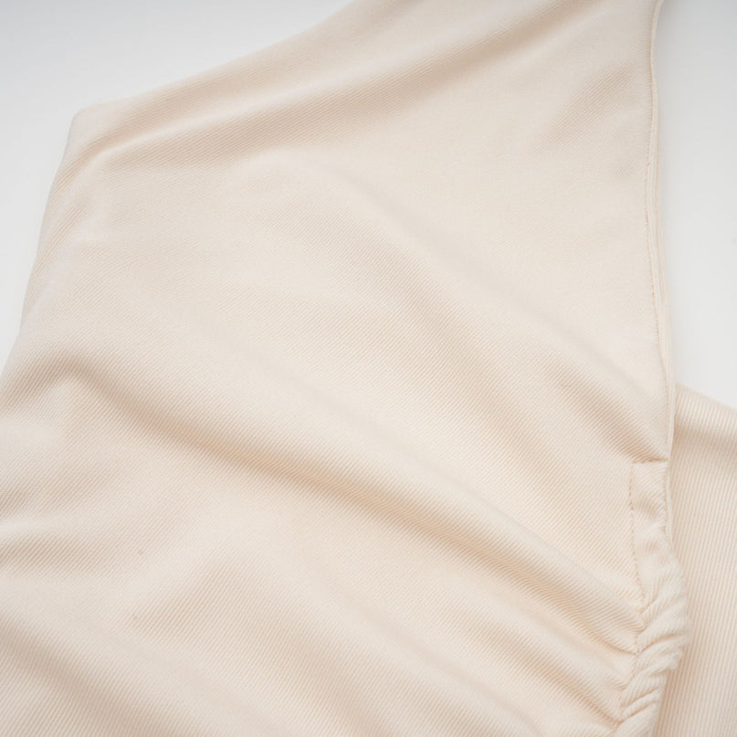 Emilia White Maxi Dress with Deep V-Neck and Halterneck Design