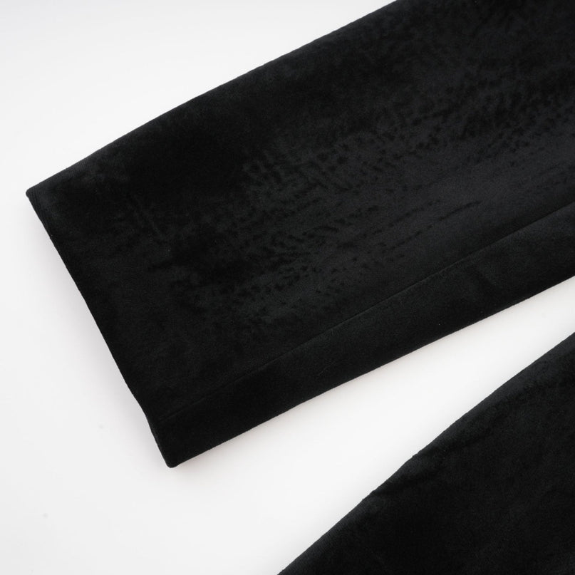 Émilie black crystalembellished velvet mini dress