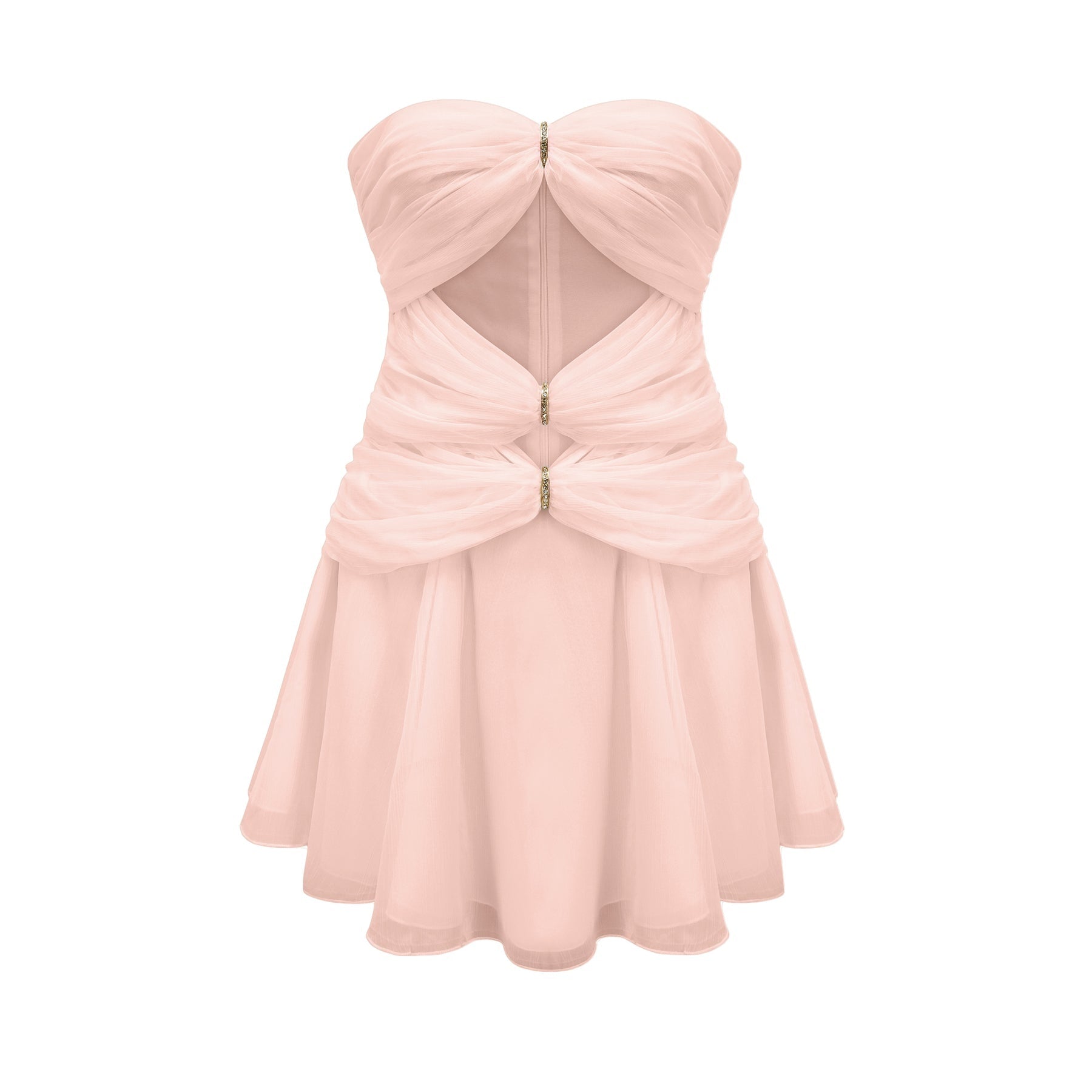 Émilienne cutout pleated offshoulder mini dress