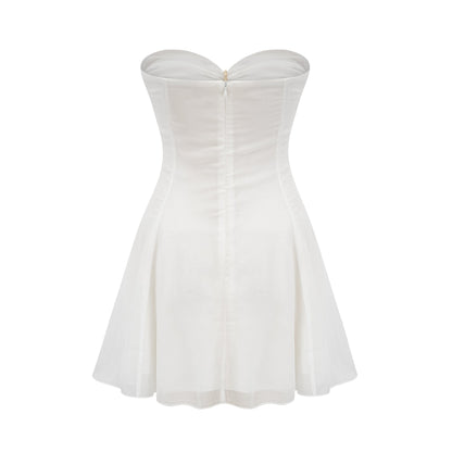 Émilienne cutout pleated offshoulder mini dress