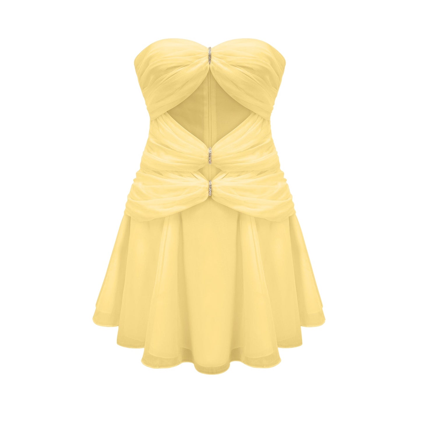 Émilienne cutout pleated offshoulder mini dress