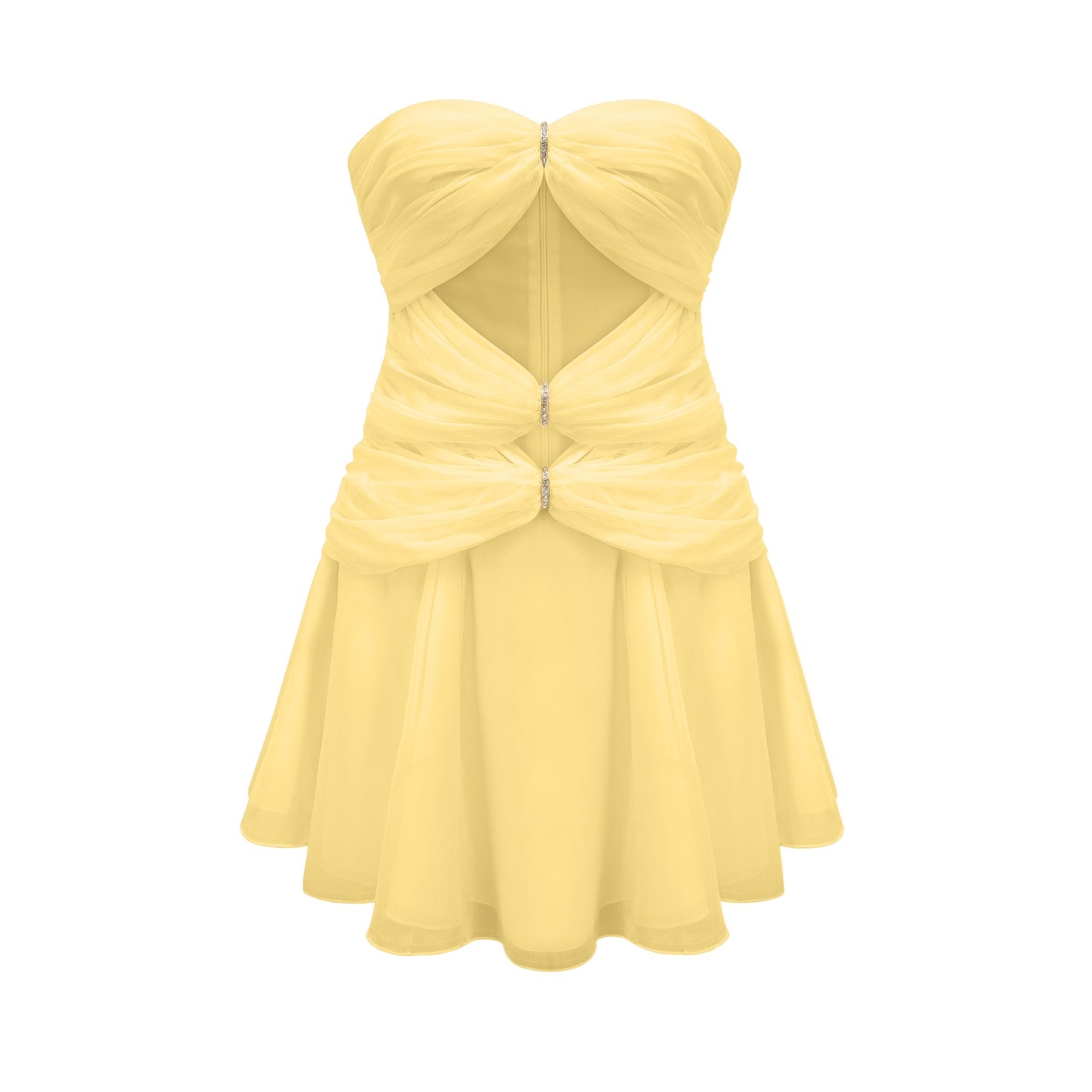 Émilienne cutout pleated offshoulder mini dress