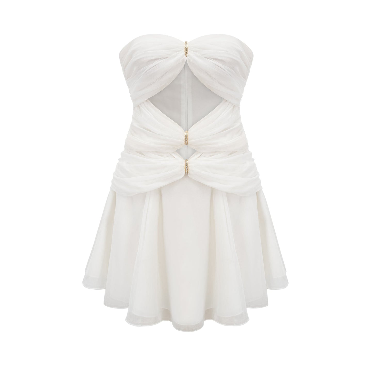 Émilienne cutout pleated offshoulder mini dress
