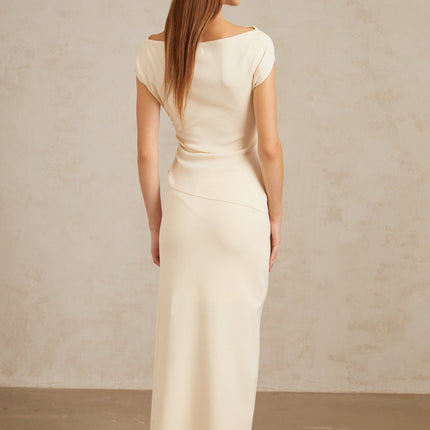 Emily wearing Étienne Floral Appliqué Knit Top & Skirt Set in Neutrals