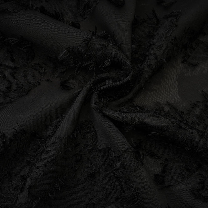 Emmelina Black Lace Maxi Dress with Floral Details