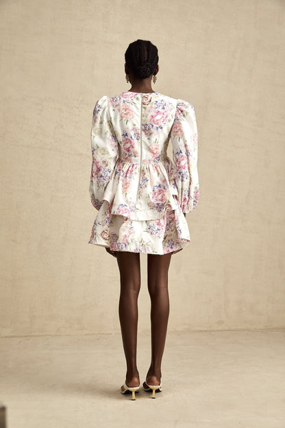 Enora floralprint tiered mini dress