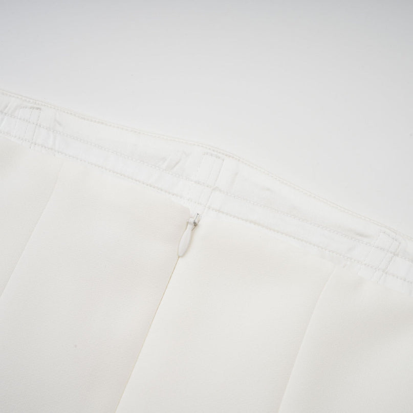 Enrica White Pleated Maxi Dress
