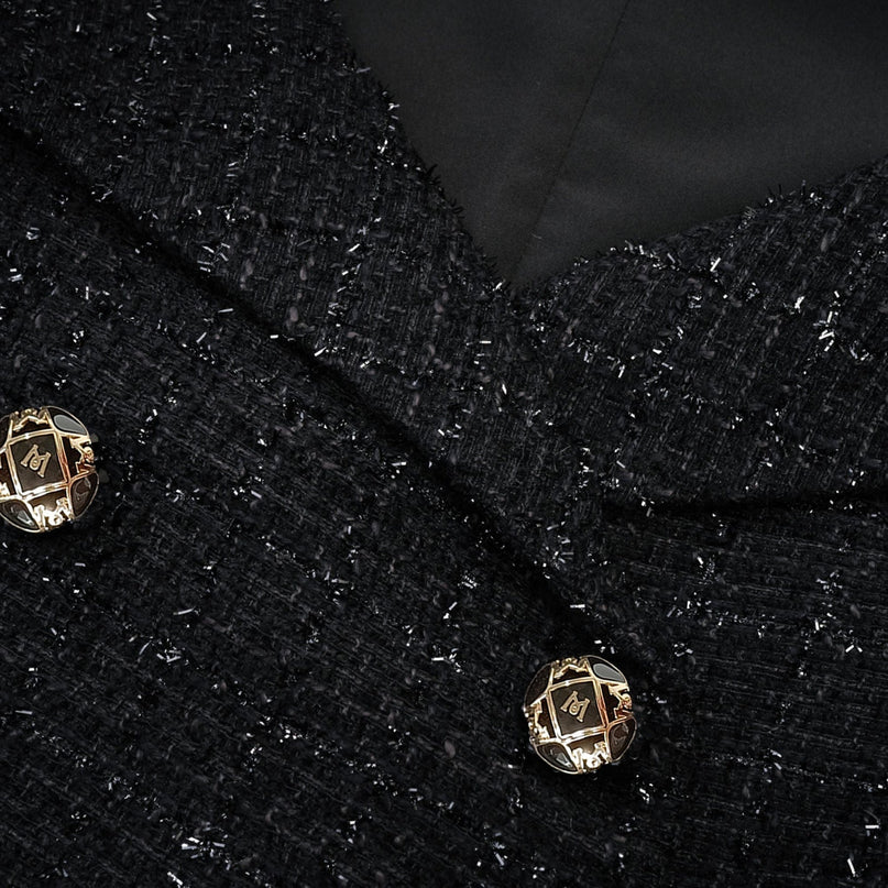 Erin Black Tweed Mantelkleid Dress Coat