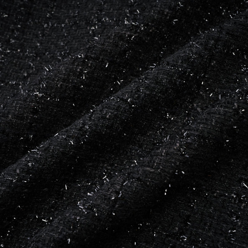 Erin Black Tweed Mini Length Dress Coat with Lapels and Bow Detail
