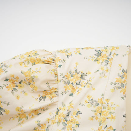 Ermione Yellow Floral Pleated Layers Mini Dress