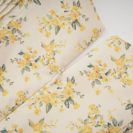 Ermione Yellow Floral Pleated Mini Dress Layers