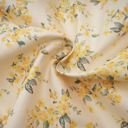 Ermione Yellow Floral Print Mini Dress Pleated Layers
