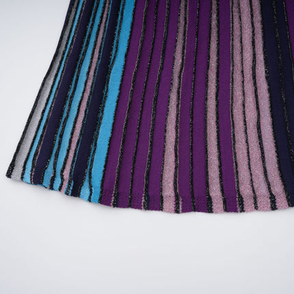 Esme Purple Sequin Striped Knit Metallic Maxi Dress