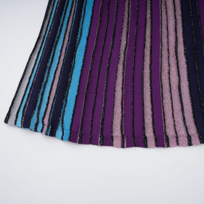 Esme Purple Sequin Striped Knit Metallic Maxi Dress